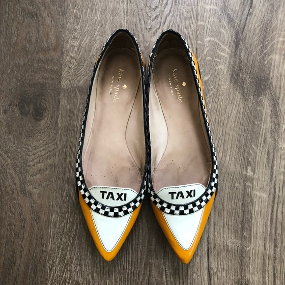 kate spade Shoes - Kate Spade Yellow Go Taxi Pointed Toe Flats 7M